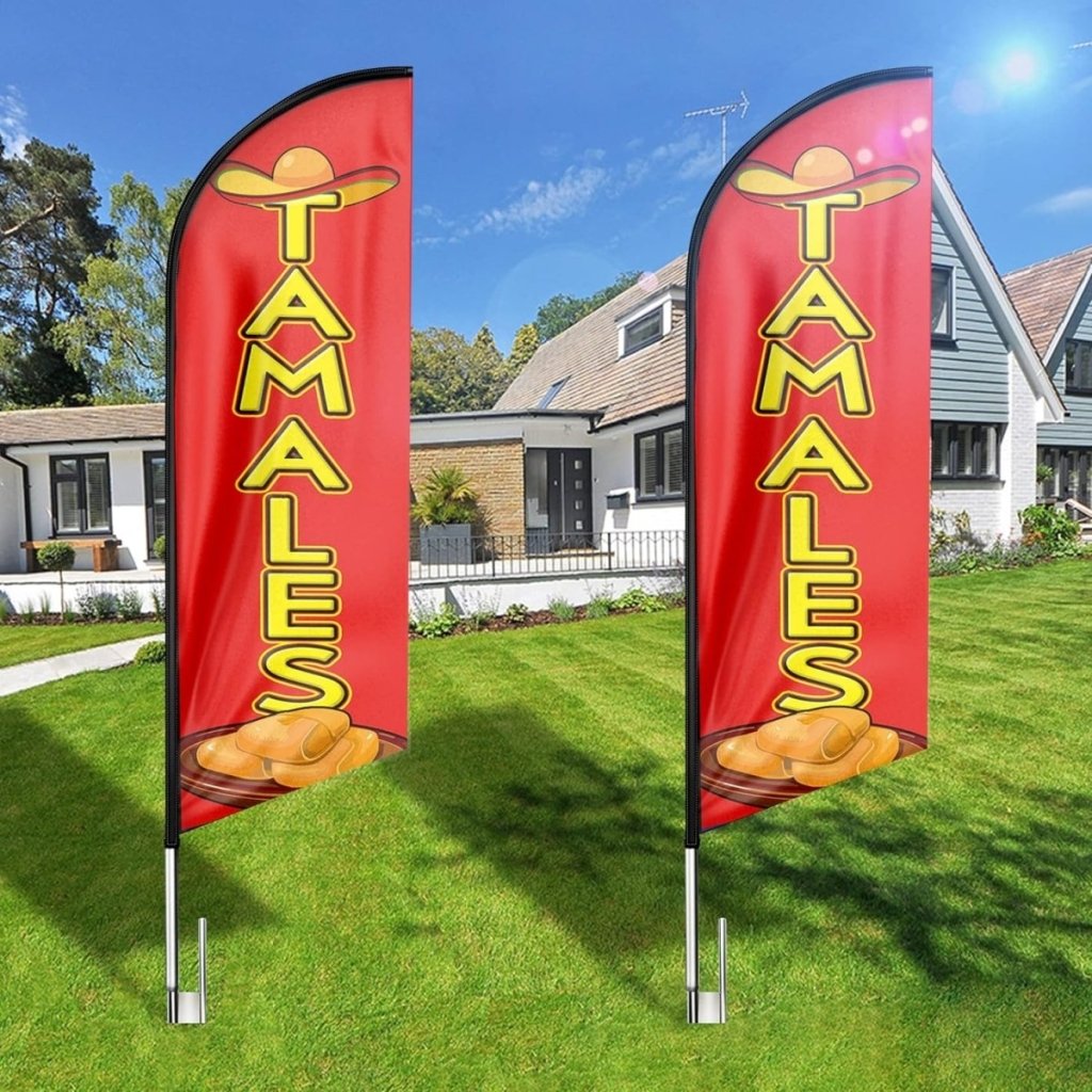 Tamales Sign - 8ft Tamales Feather Flag!(Flagpole Not Included) - FSFlag