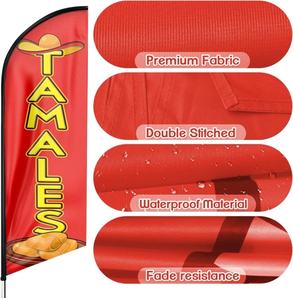 Tamales Sign - 8ft Tamales Feather Flag!(Flagpole Not Included) - FSFlag