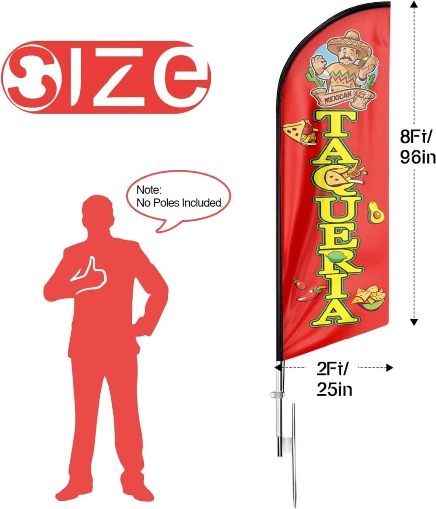 Taqueria sign - 8ft Taqueria Feather Flag!(Flagpole Not Included) - FSFlag