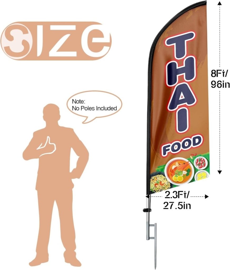 Thai Food Flag - 8ft Thai Food Feather Flag!(Flagpole Not Included) - FSFlag