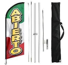 FSFLAG Abierto Swooper Flag Feather Flag Pole Kit