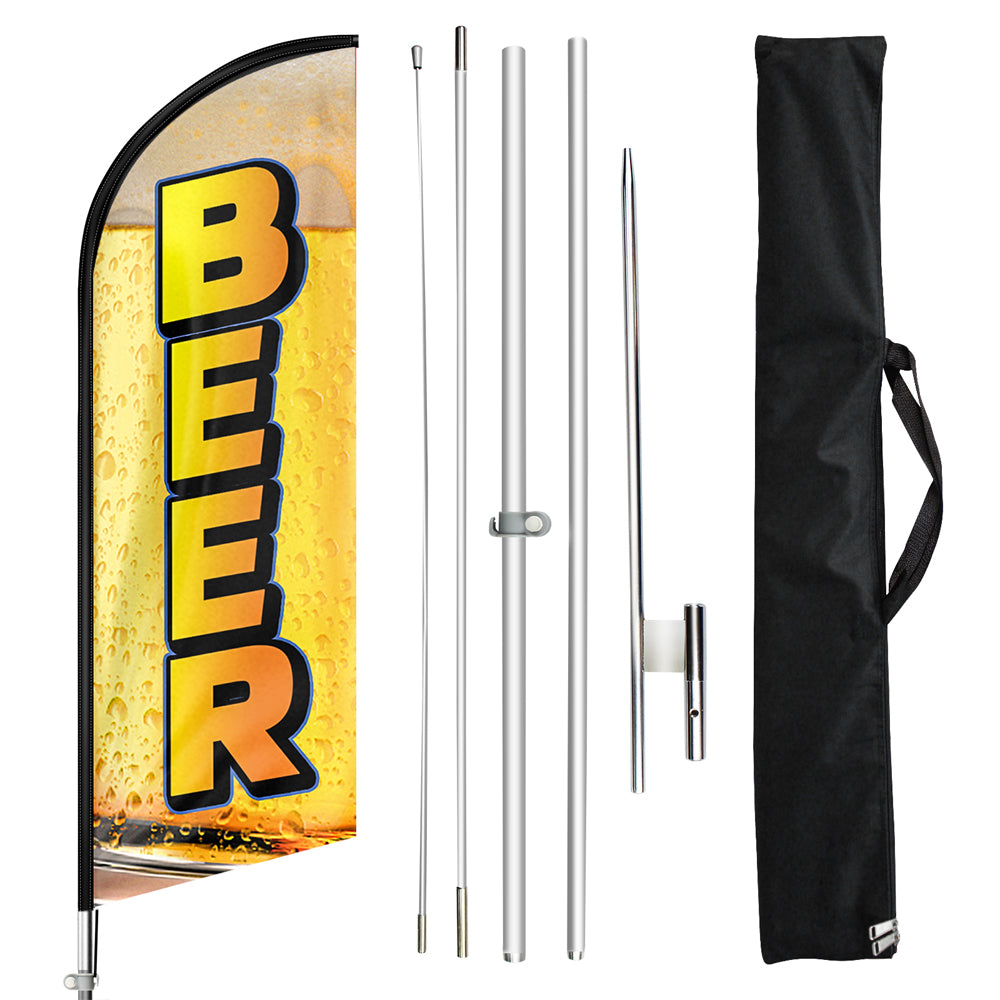 FSFLAG Beer Swooper Flag Feather Flag Pole Kit