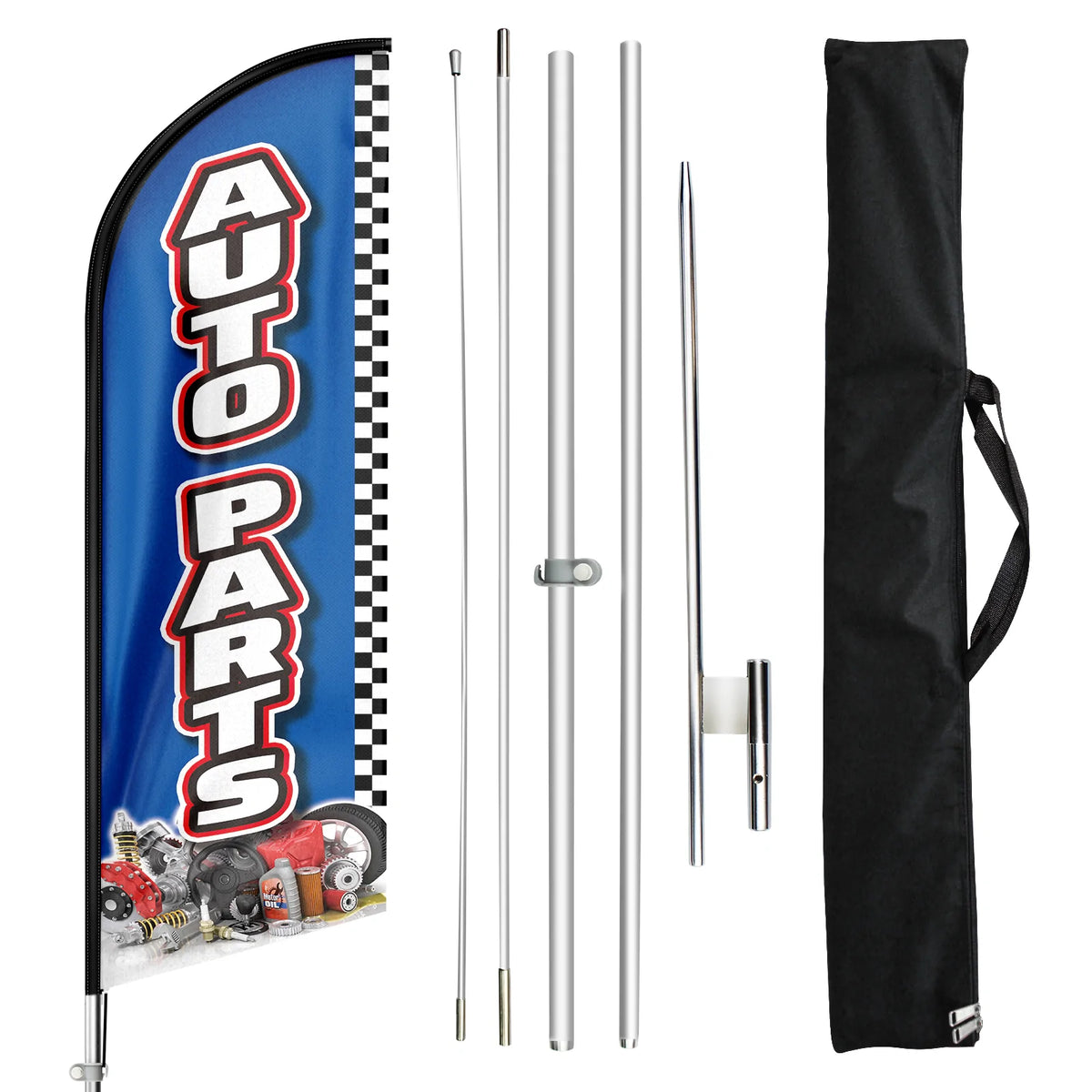 FSFLAG Auto Parts Swooper Flag Feather Flag Pole Kit