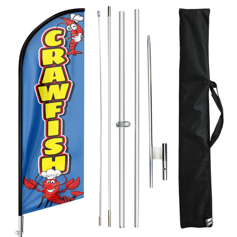 FSFLAG Crawfish Swooper Flag Feather Flag Pole Kit