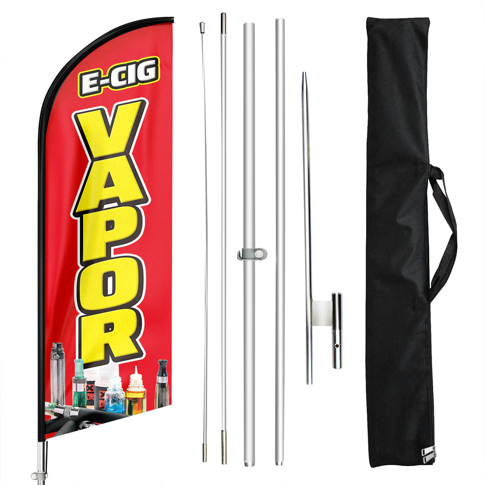 FSFLAG E-CIG Vapor Swooper Flag Feather Flag Pole Kit