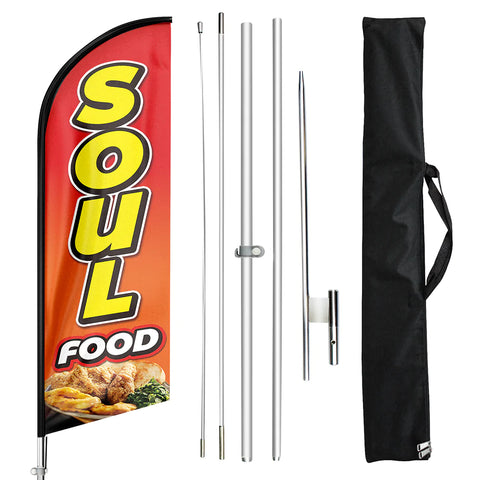 FSFLAG Soul Food Swooper Flag Feather Flag Pole Kit
