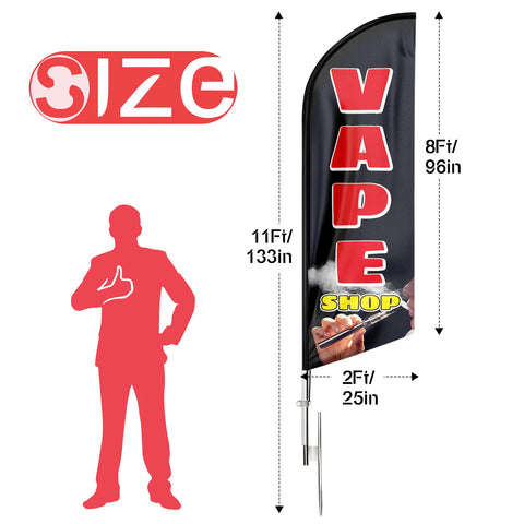 FSFLAG Vape Shop Swooper Flag Feather Flag Pole Kit