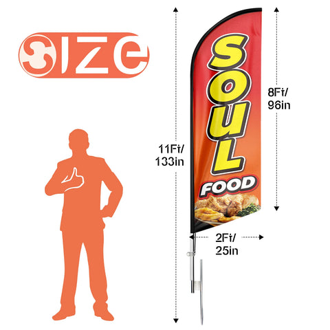 FSFLAG Soul Food Swooper Flag Feather Flag Pole Kit