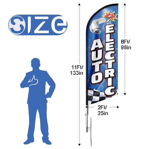 FSFLAG Auto Electric Swooper Flag Feather Flag Pole Kit