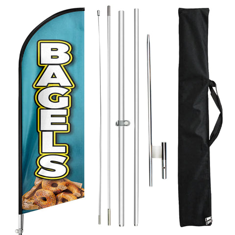 FSFLAG Bagels Swooper Flag Feather Flag Pole Kit
