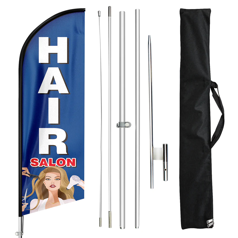FSFLAG Hair Salon Swooper Flag Feather Flag Pole Kit