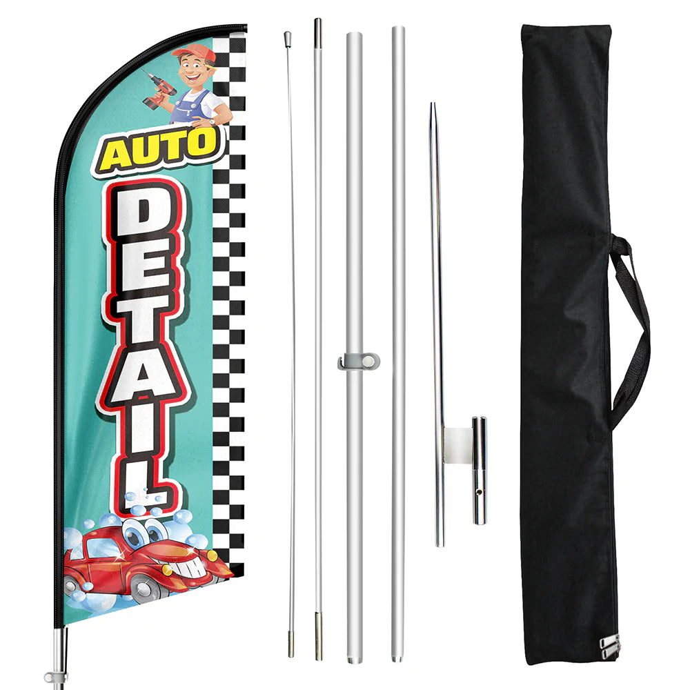 FSFLAG Auto Swooper Flag Feather Flag Pole Kit