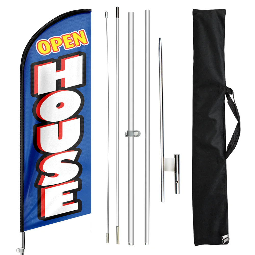 FSFLAG Open House Swooper Flag Feather Flag Pole Kit