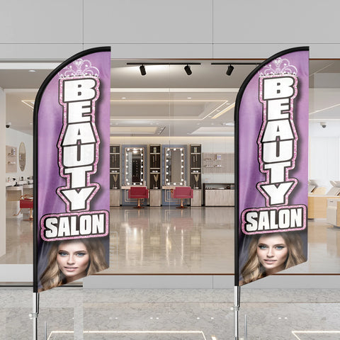 FSFLAG Beauty Salon Swooper Flag Feather Flag Pole Kit