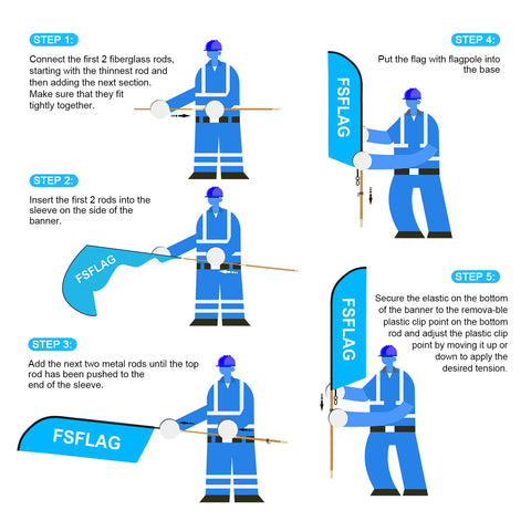 FSFLAG Hand Wash Swooper Flag Feather Flag Pole Kit