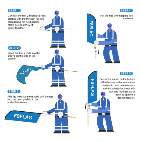 FSFLAG Auto Electric Swooper Flag Feather Flag Pole Kit