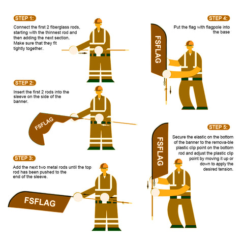FSFLAG Best Fries Swooper Flag Feather Flag Pole Kit