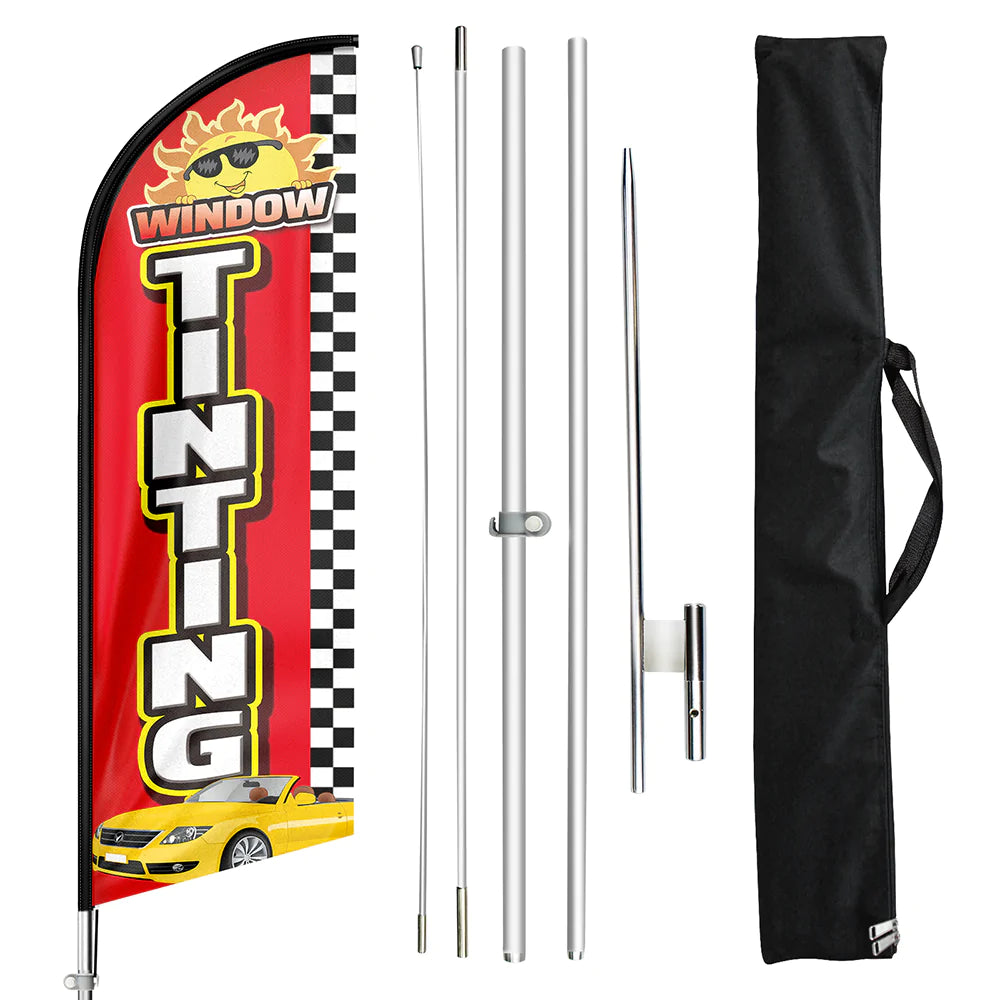 FSFLAG Window Tinting Swooper Flag Feather Flag Pole Kit