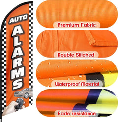 11Ft Auto Car Alarms Feather Flag Pole Kit with Ground Stake - FSFlag