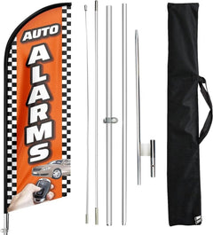 11Ft Auto Car Alarms Feather Flag Pole Kit with Ground Stake - FSFlag