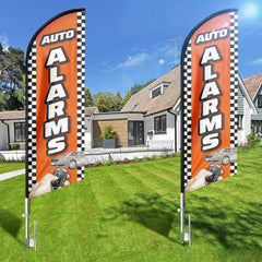 11Ft Auto Car Alarms Feather Flag Pole Kit with Ground Stake - FSFlag