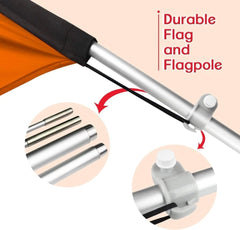 11Ft Auto Car Alarms Feather Flag Pole Kit with Ground Stake - FSFlag