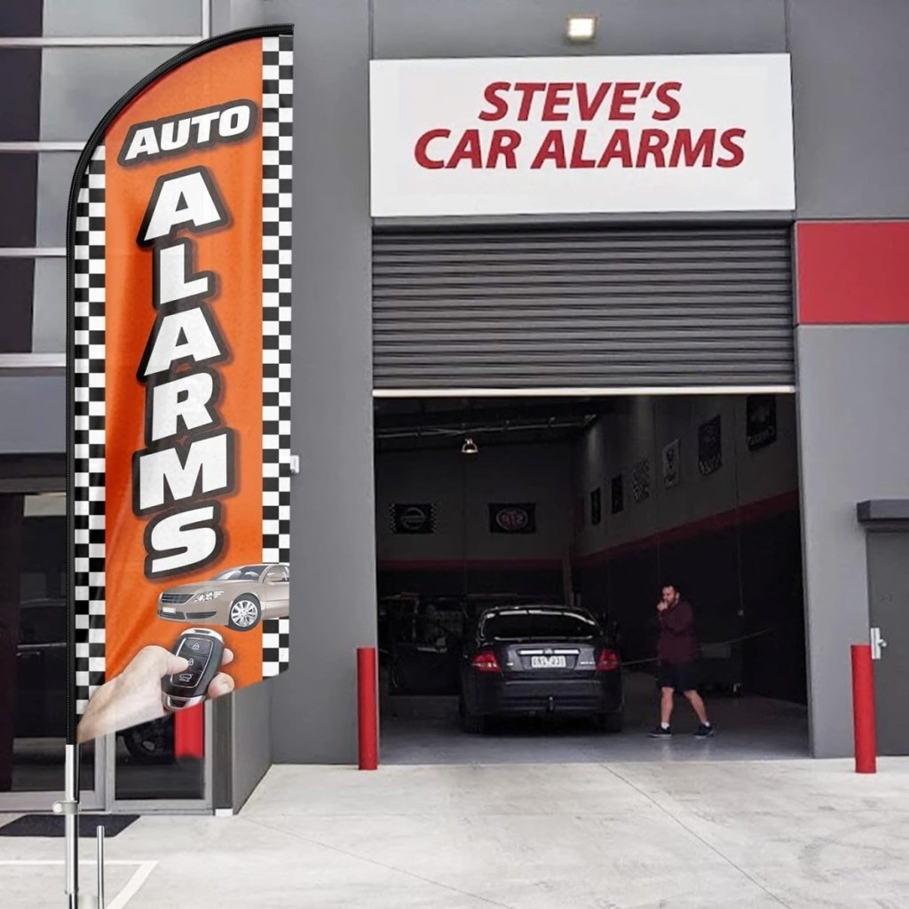 11Ft Auto Car Alarms Feather Flag Pole Kit with Ground Stake - FSFlag