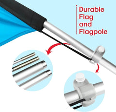 11Ft Auto Car Glass Feather Flag Pole Kit with Ground - FSFlag