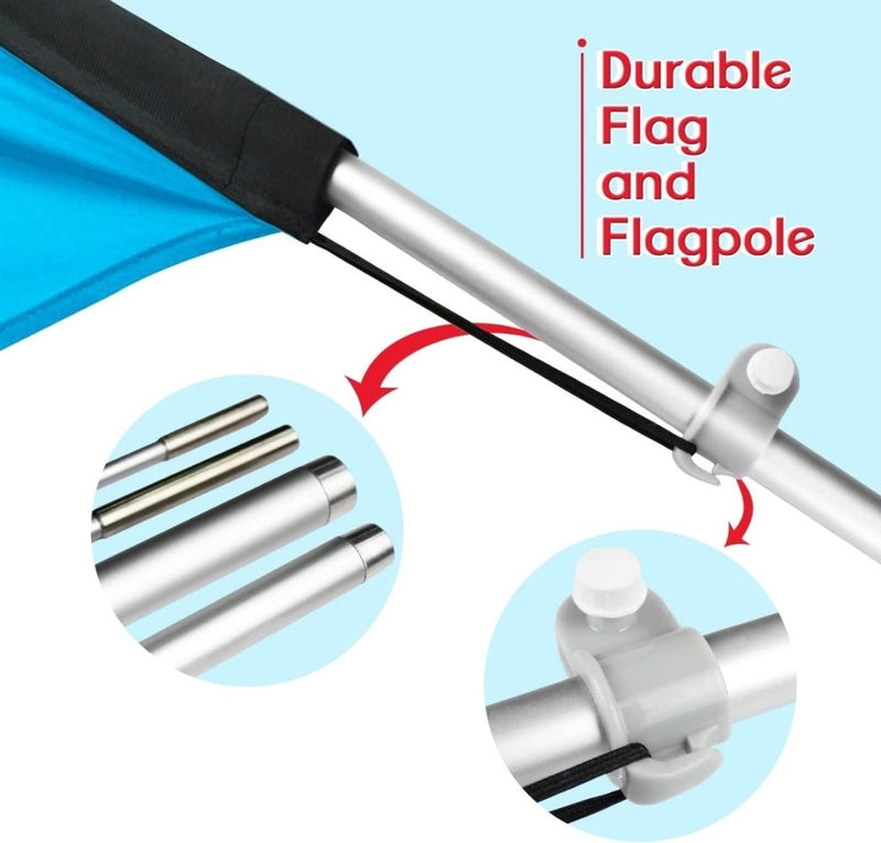 11Ft Auto Car Glass Feather Flag Pole Kit with Ground - FSFlag