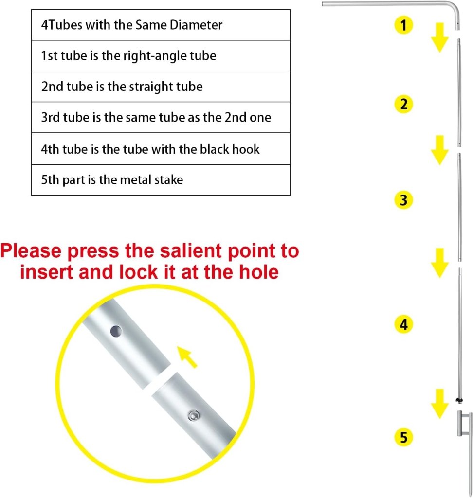 11FT Open House Rectangle Flag Banners with Pole and Ground Stake (Yellow)