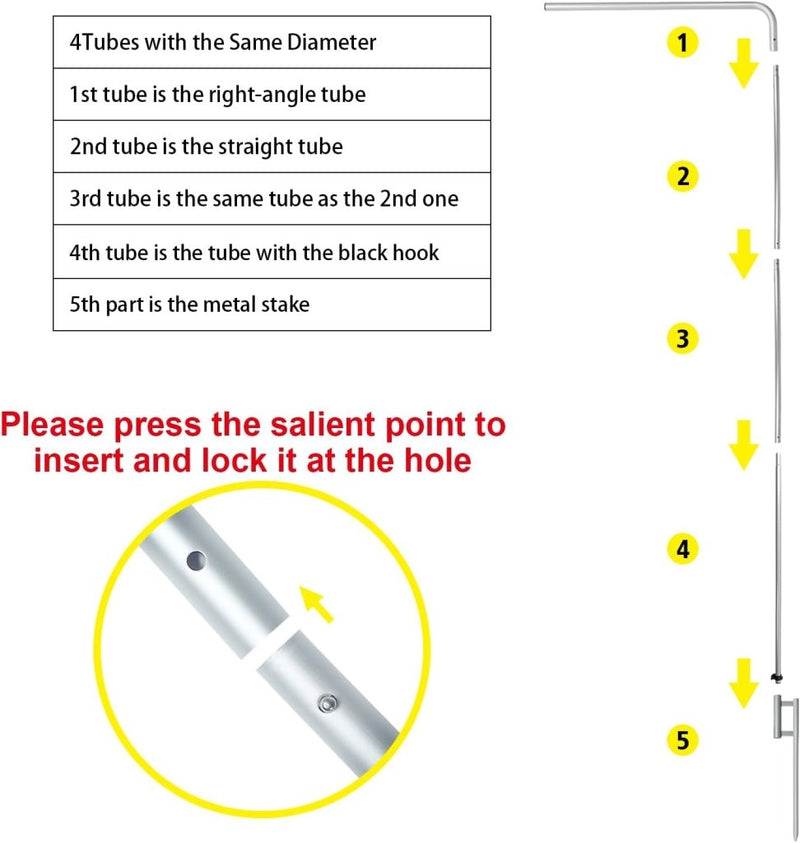 11FT Open Rectangle Flag Banners with Pole and Ground Stake (Yellow)
