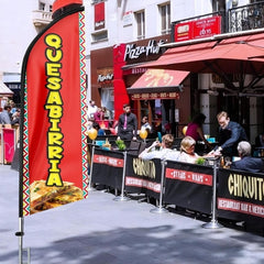 11ft Quesabirria Feather Flag Kit - Advertising Banner with Pole, Stake, and Food Sign - FSFlag