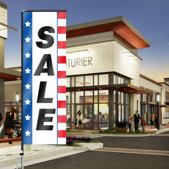 11FT Sale Rectangle Flag Banners with Pole and Ground Stake 02