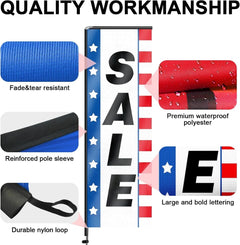 11FT Sale Rectangle Flag Banners with Pole and Ground Stake 02