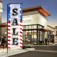 11FT Sale Rectangle Flag Banners with Pole and Ground Stake 03