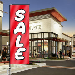 11FT Sale Rectangle Flag Banners with Pole and Ground Stake 05