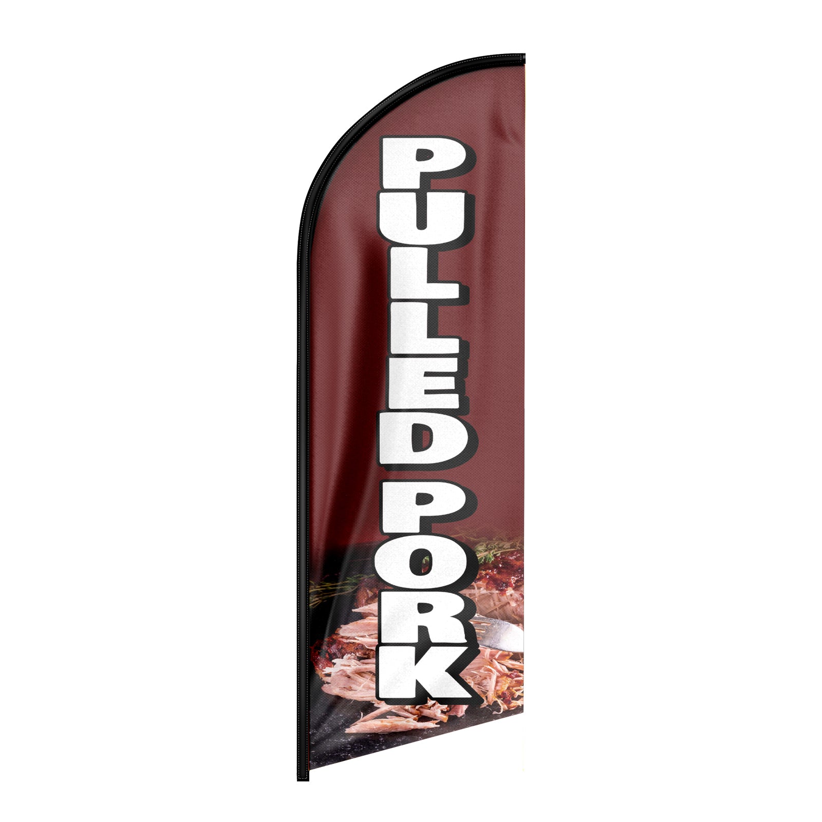 8ft Pulled Pork Feather Flag-Advertise Your Pulled Pork Business!（Flagpole Not Included）