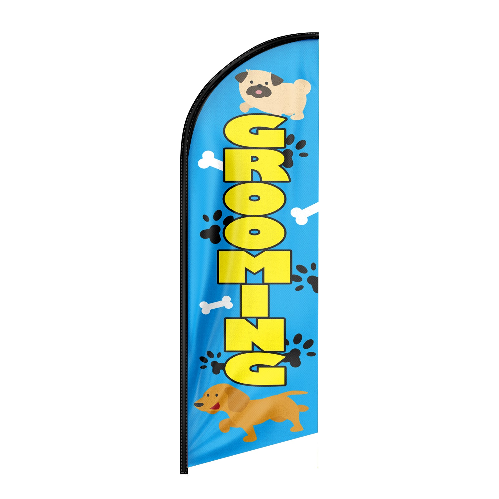 Pet Grooming Signs-8ft Pet Grooming Feather Flag for Pet Grooming Business（Flagpole Not Included）