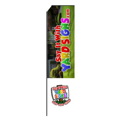Custom Rectangle Swooper Flag-2.3x9FT, Single-Sided（Flagpole Not Included）