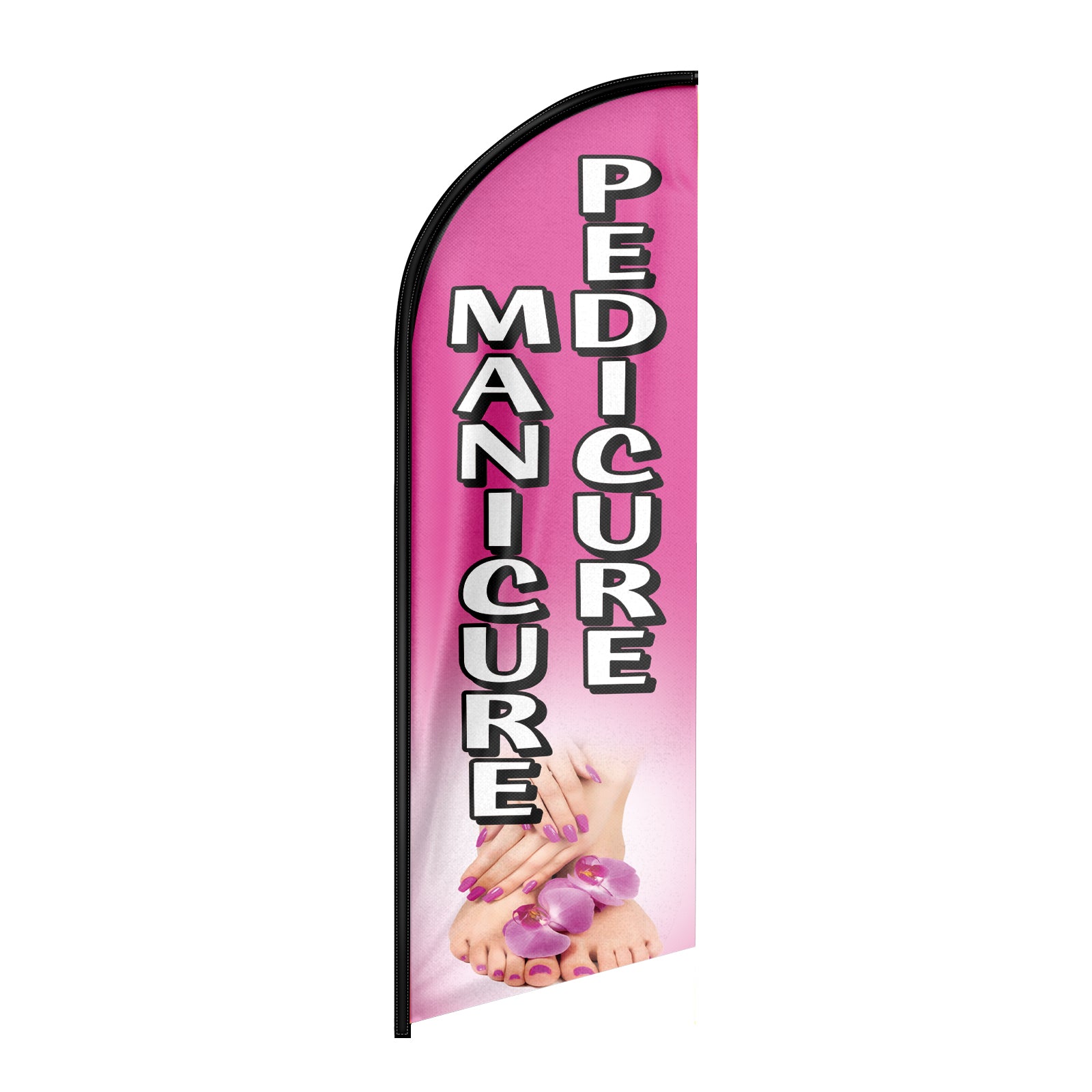 FSFLAG Manicure Pedicure Feather Flag: 8Ft Advertising Banner for Manicure Pedicure Business(Flagpole Not Included)
