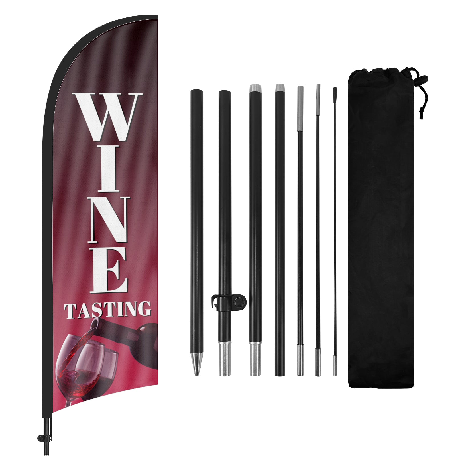 8ft Wine Tasting Feather Flag with Pole and Stake