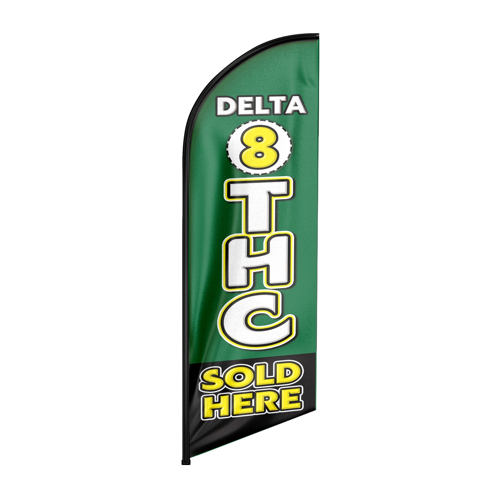 Delta 8 Thc Sign-8ft Green Delta 8 THC Sold Here Feather Flag Set for Delta 8 THC Sold Here Business（Flagpole Not Included）