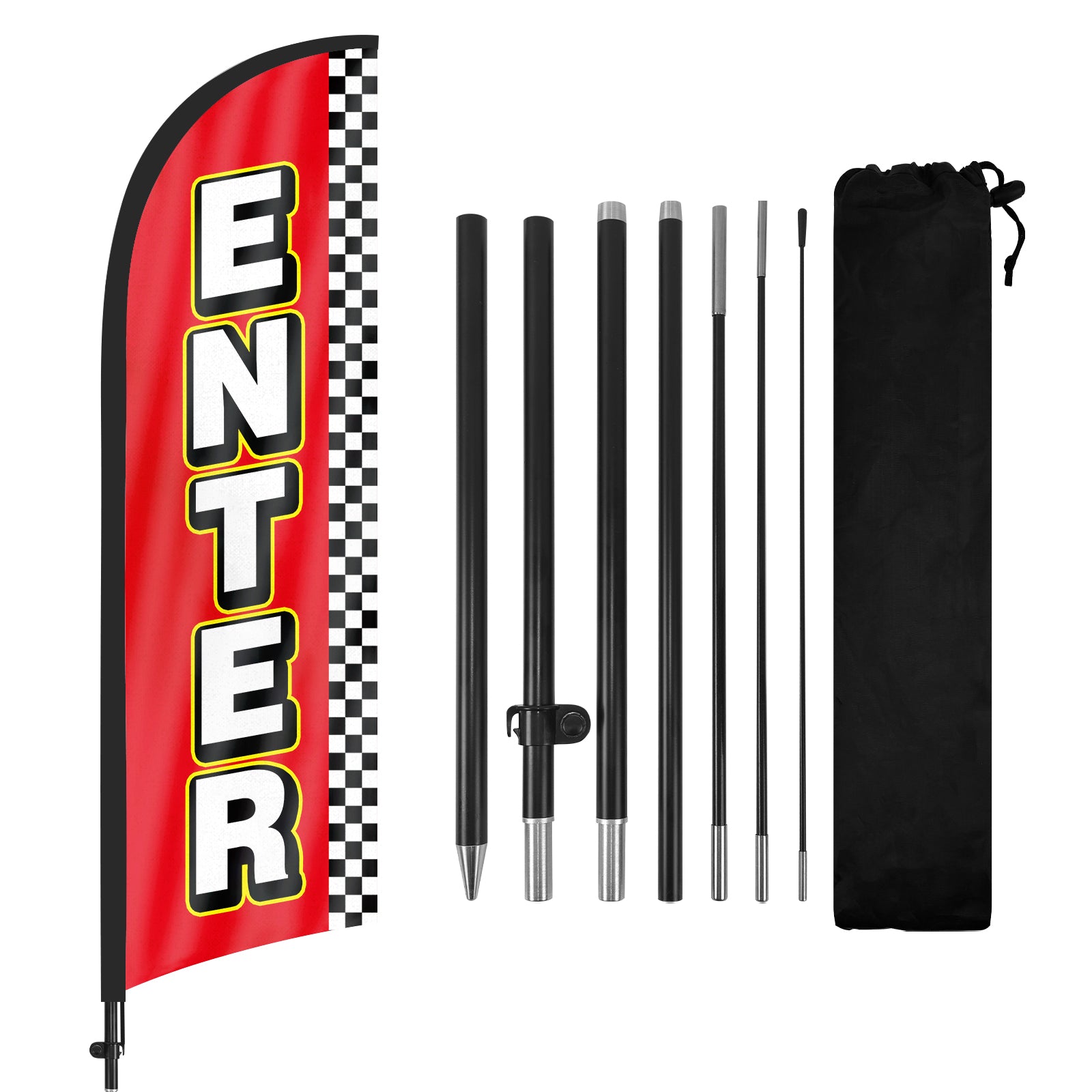 8Ft Enter Feather Flag with Pole & Stake