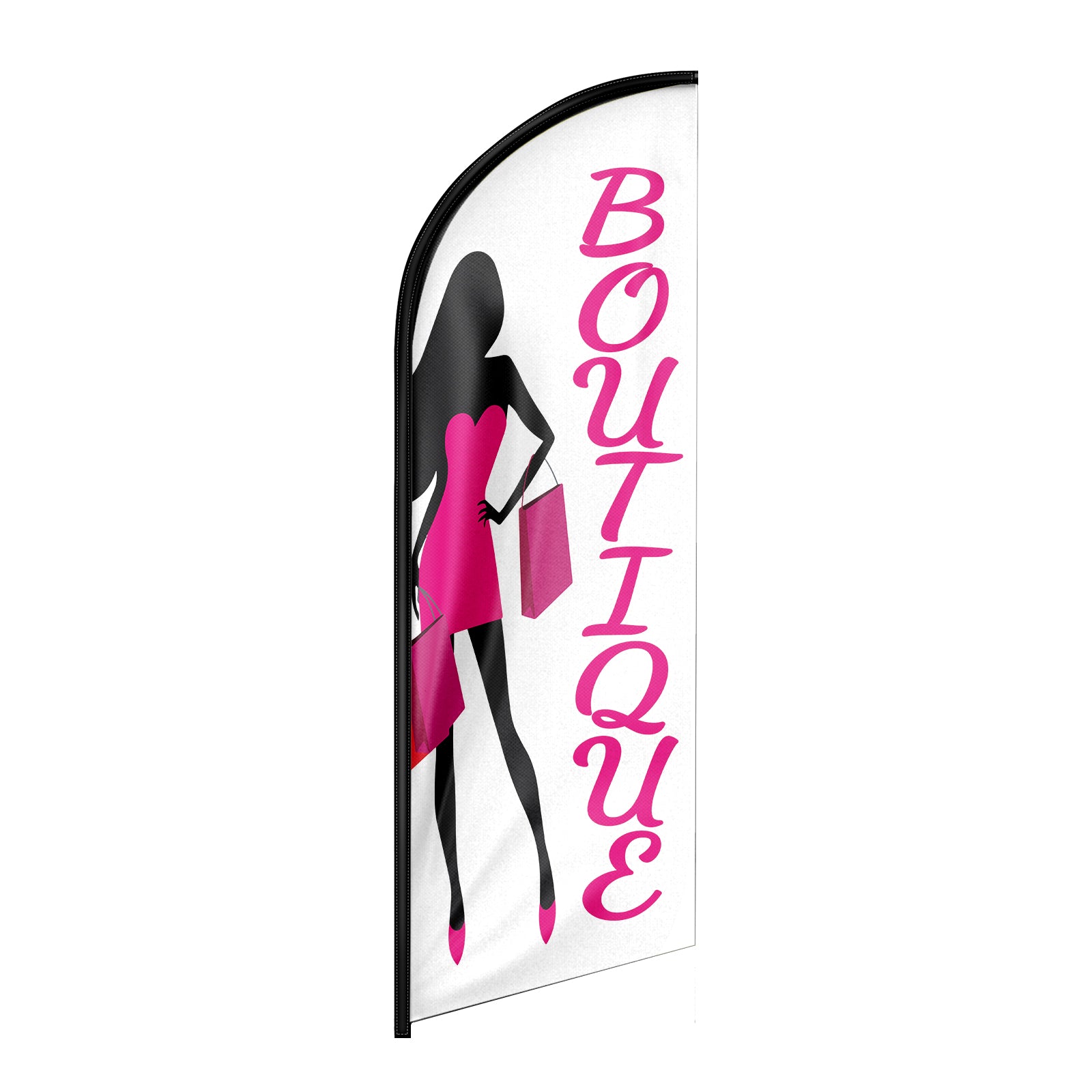 8ft White Boutique Feather Flag for Boutique Business（Flagpole Not Included）