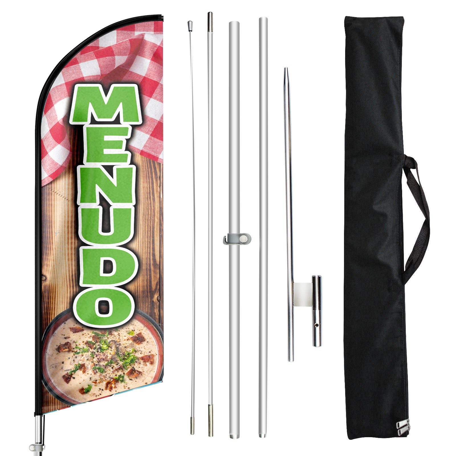 Mexican Restaurant Banner-11ft Menudo Swooper Flag Feather Flag Pole Kit