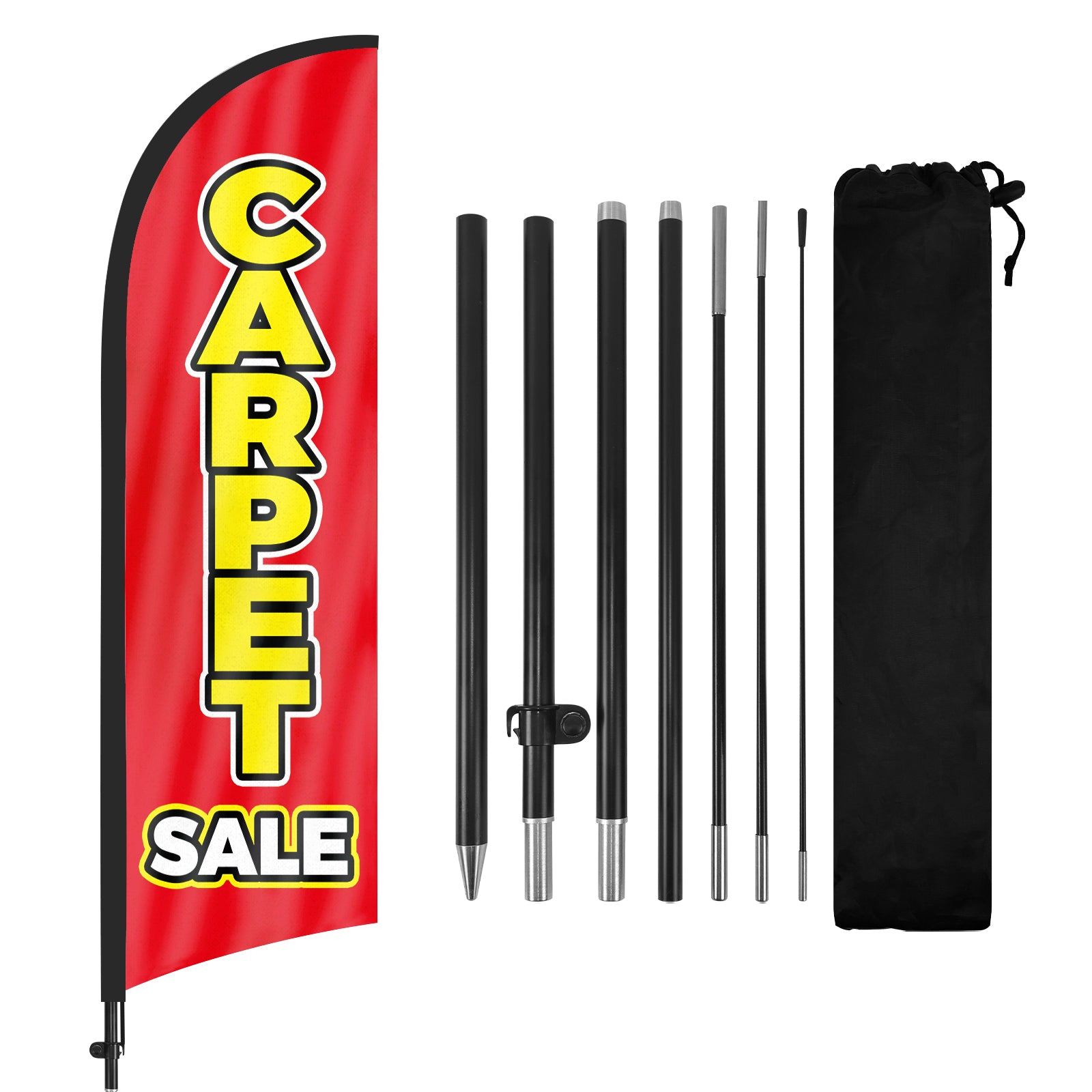 8ft Carpet Sale Red Feather Flag with Pole and Stake