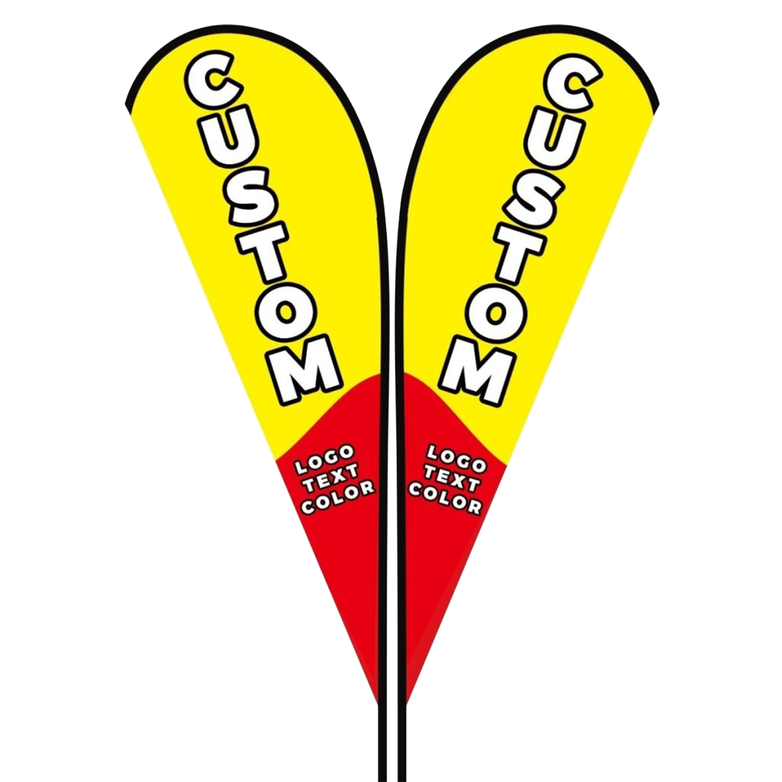 Custom Teardrop Flags-2.3x5.6FT, Single-Sided（Flagpole Not Included）