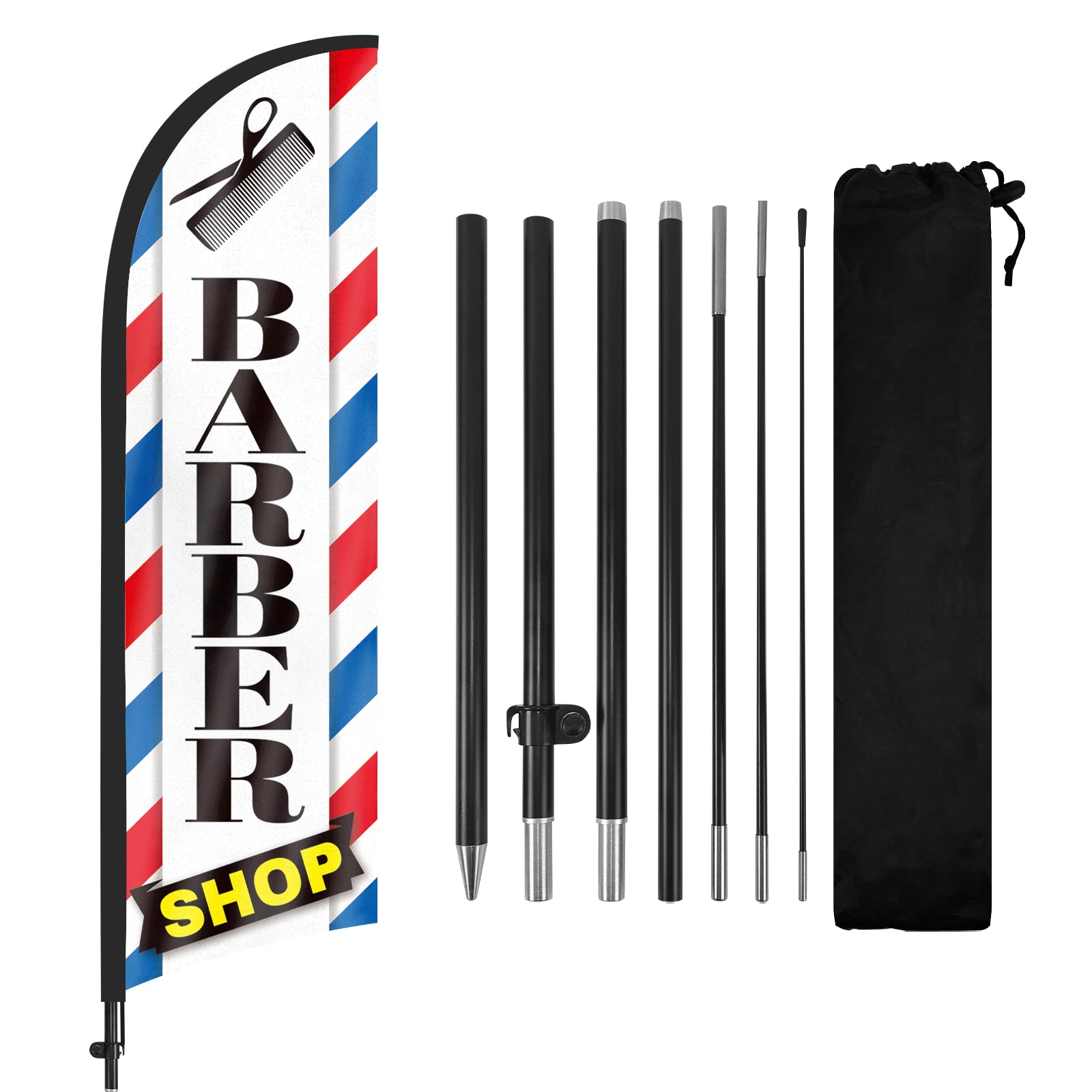 8Ft Barber Shop 05 Feather Flag Kit for Barbershop Business