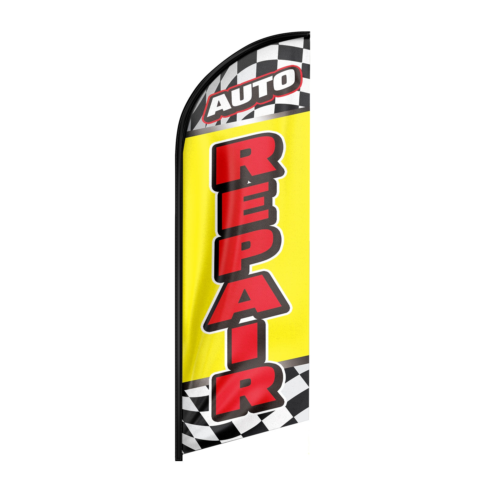 Auto Repair Signs-8ft Yellow Auto Repair Feather Flag-FSFlag