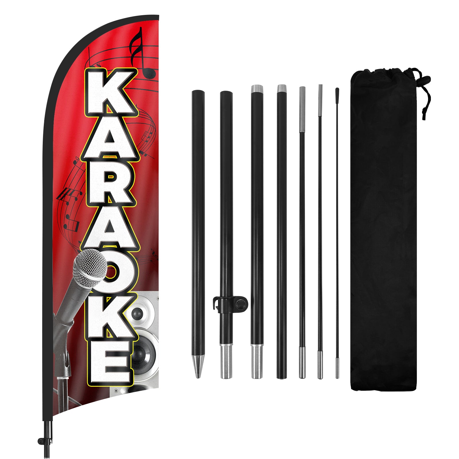 8Ft Karaoke 01 Feather Flag with Pole & Stake